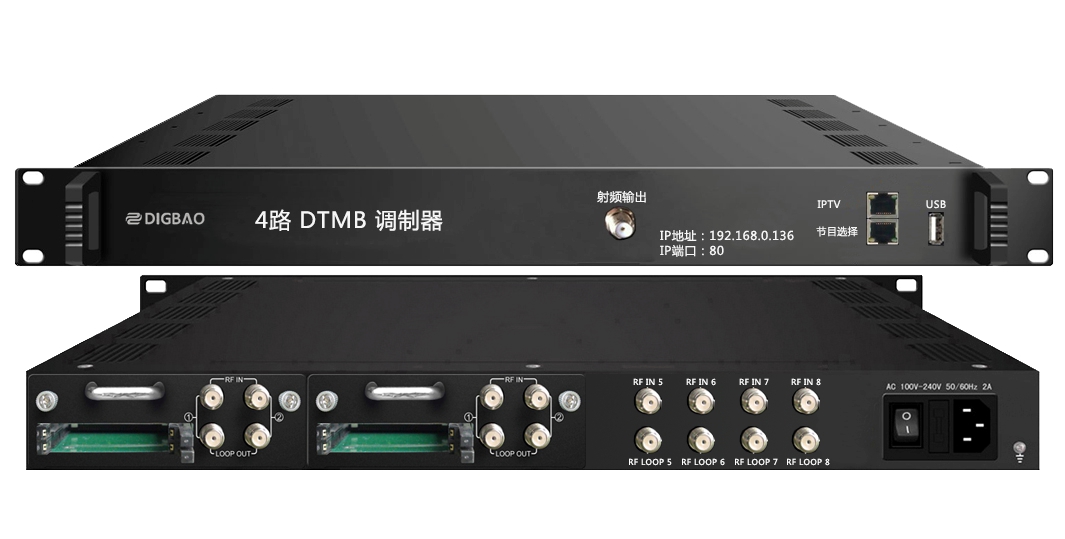 Large card receiver with 4 frequency points converted to national standard modulator